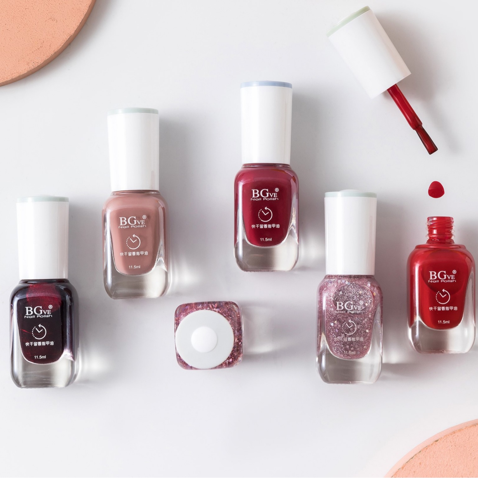 Cross-border new product nail polish, brilliant small nail polish, student nail polish, color aroma, wine red, bright red wholesale pic 5