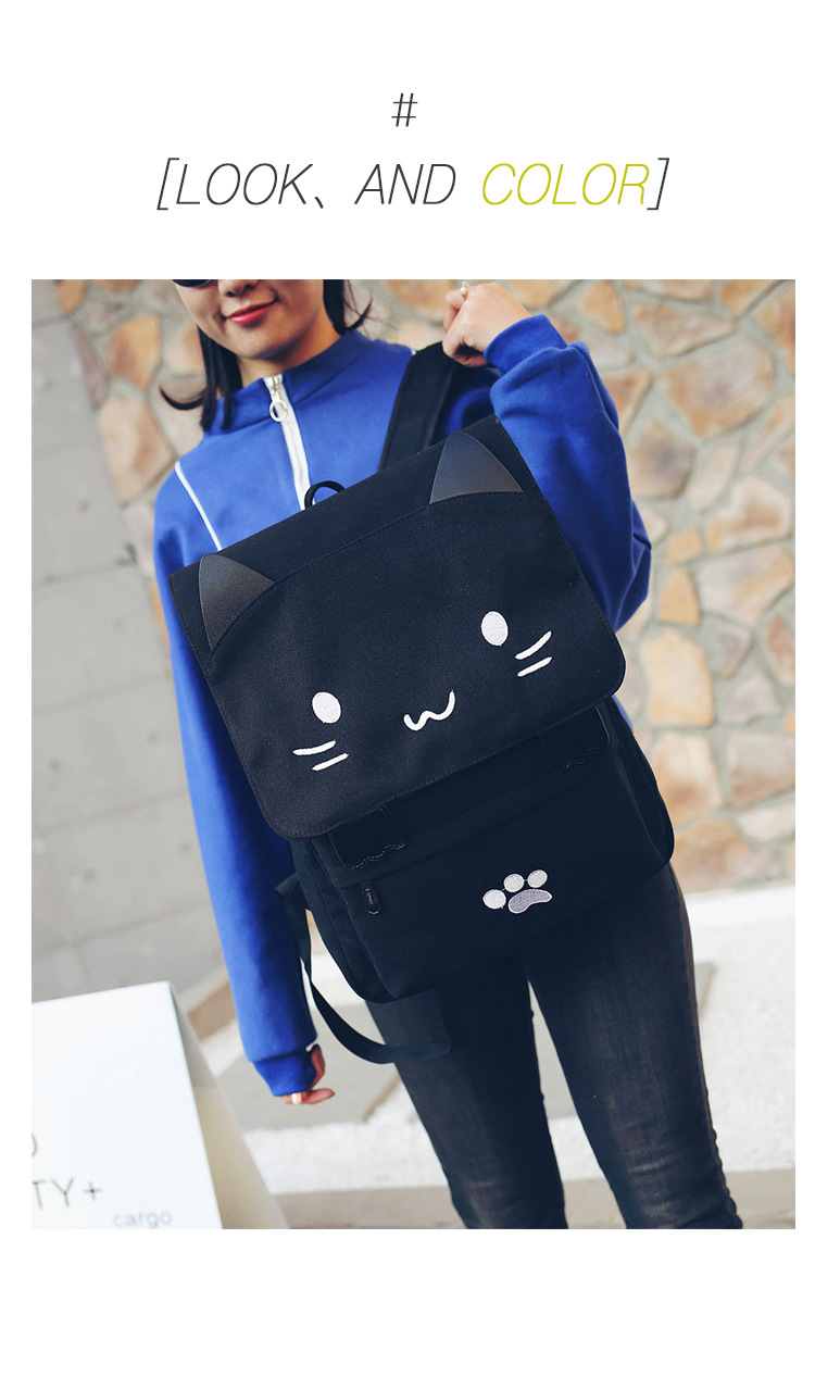 Wholesale Japanese-style cute three-dimensional cat large-capacity schoolbags, cute girls, pink and cute cartoon backpacks, backpacks for girls pic 12