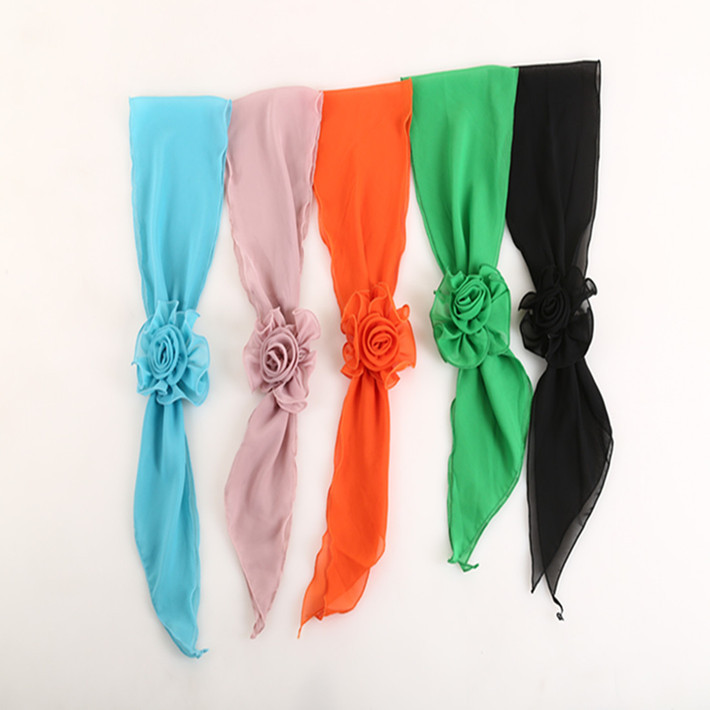 Four Seasons Korean classic monochrome lantern flower multi-functional fashionable silk scarf binding strap with rose and Jane Eyre Silk connection pic 4