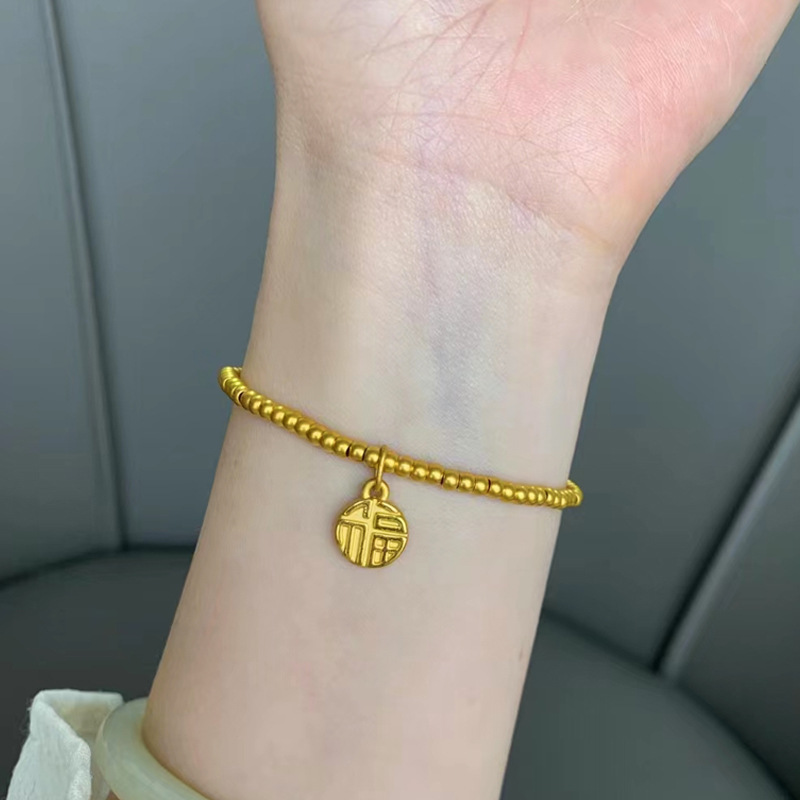 古法传承手镯女仿真黄金正品实心越南沙金素圈不掉色福牌手链首饰详情30