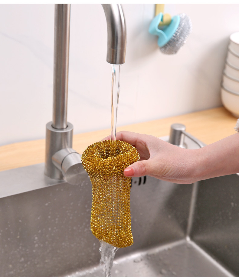 新款不伤锅清洁球钢丝球带手柄锅刷家用长柄刷子带把塑钢洗碗神器详情8