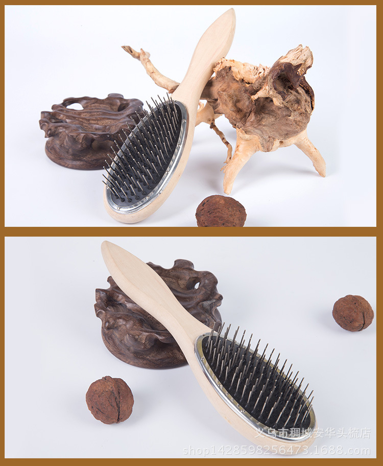 Factory direct supply of plastic wig combs, wooden combs, iron needles, export hot combs, airbag hair straightening combs, air cushion hair care combs pic 14