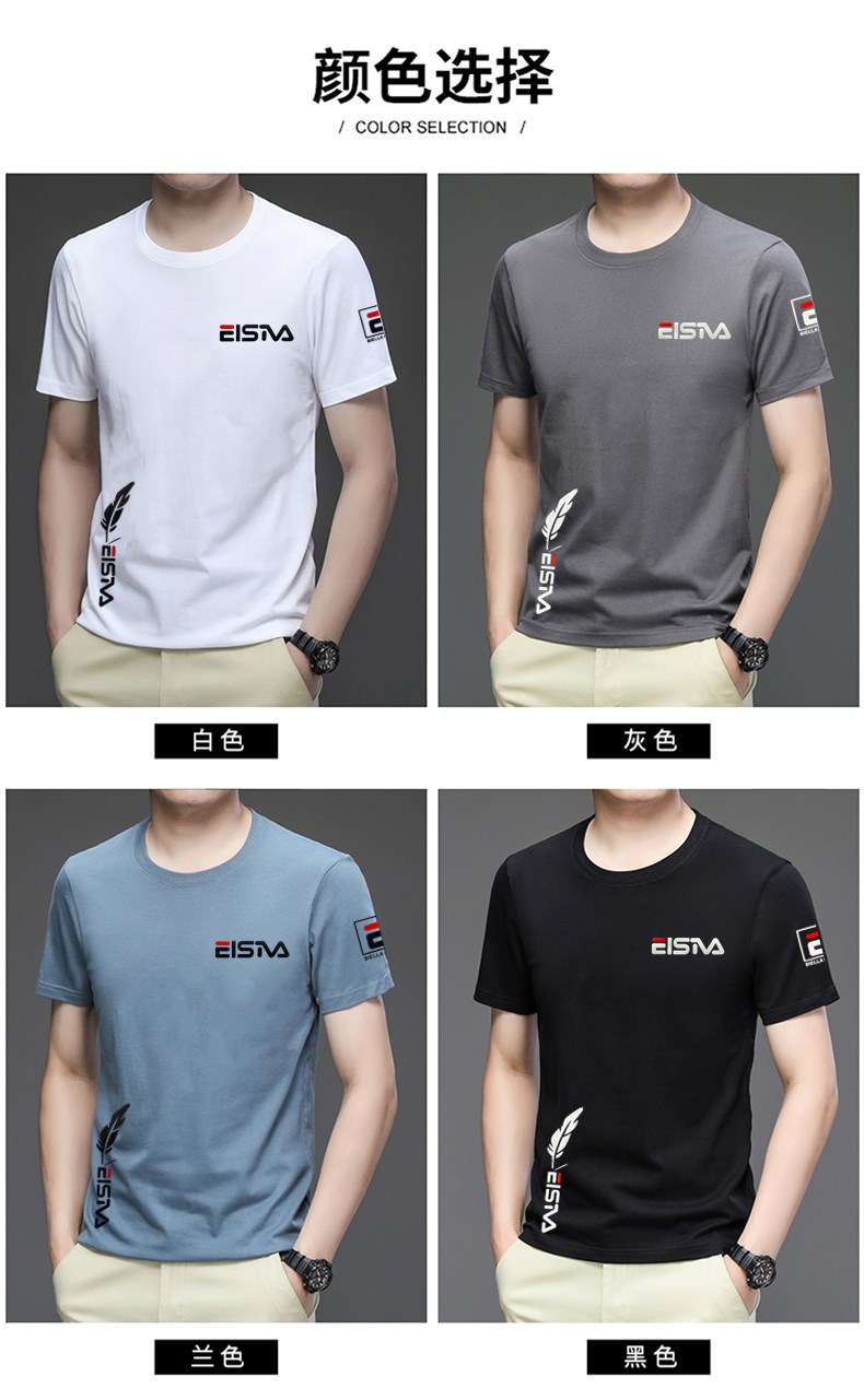 精梳棉夏季新款100%纯棉简约百搭男士t恤圆领字母印花透气短袖男详情16