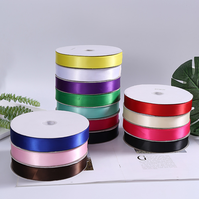 Tianmei polyester colored satin ribbon 2.5CM polyester colored denser satin ribbon Wedding decoration ribbon wholesale ribbon pic 7