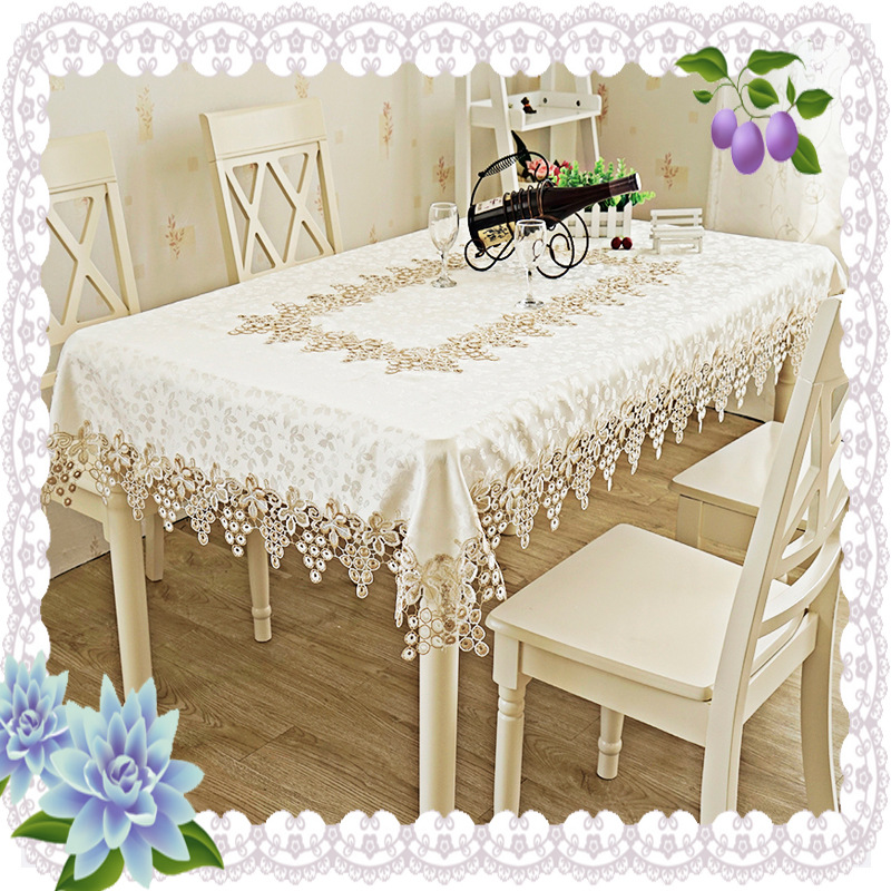 Golden Green Leaf Modern, simple, fashionable, creative, elegant and high-end, milk silk, gold and silver thread embroidered tablecloths, rectangular embroidered tablecloths and cover cloths factory direct sales pic 17