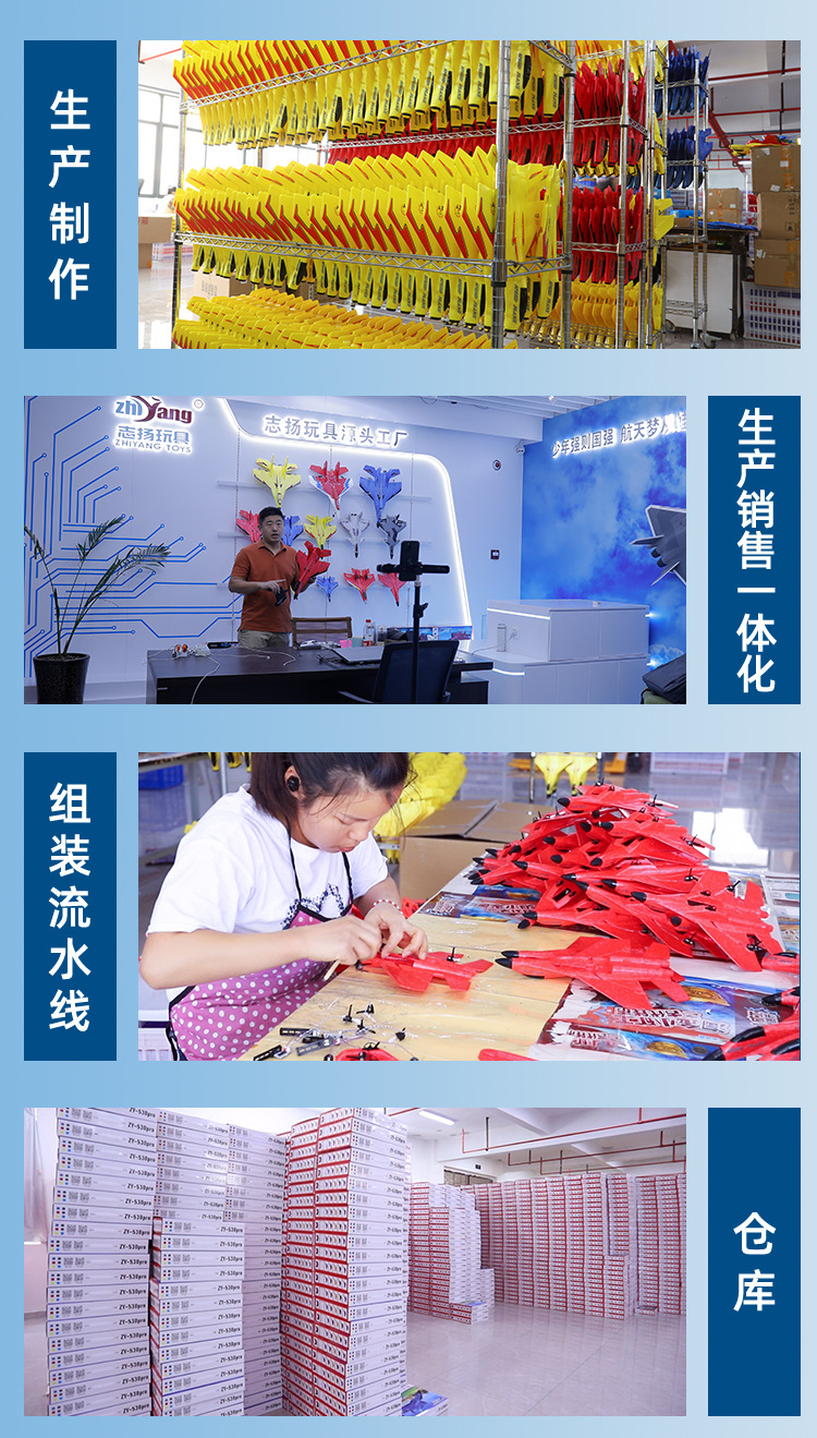 志扬升级款遥控飞机固定翼航模泡沫战斗玩具地摊发光滑翔机详情4