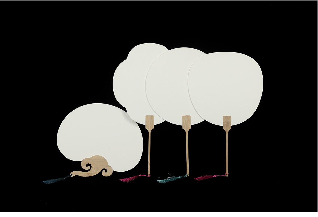 生宣团扇双面加厚宣纸空白卡纸扇手绘国画书法diy长柄扇子批发详情7