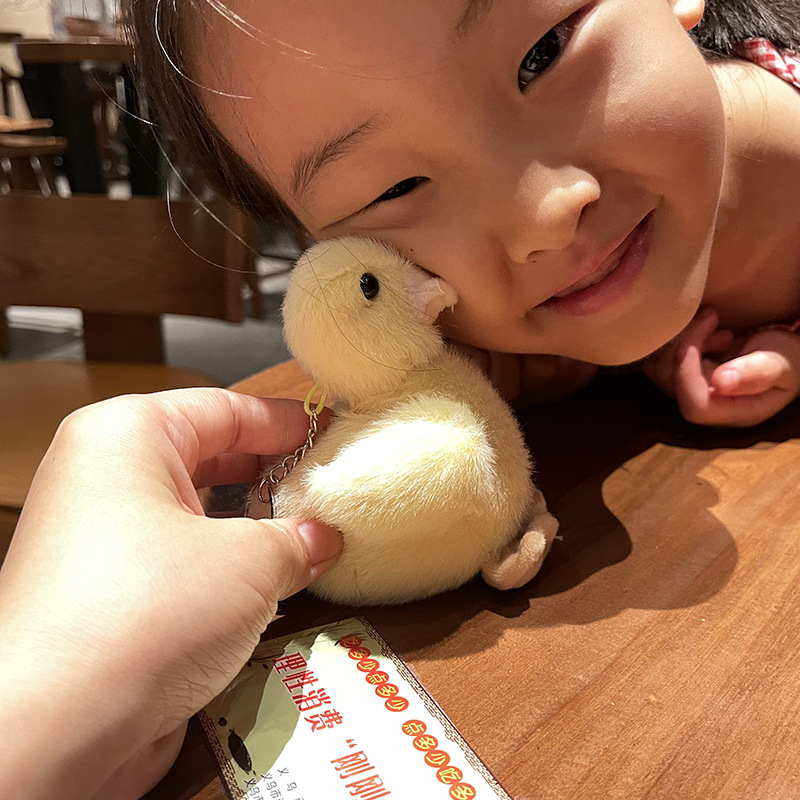 Long-haired chicken hanging machine, plush male chicken duck backpack, doll keychain decoration, mini doll hanging piece pic 5