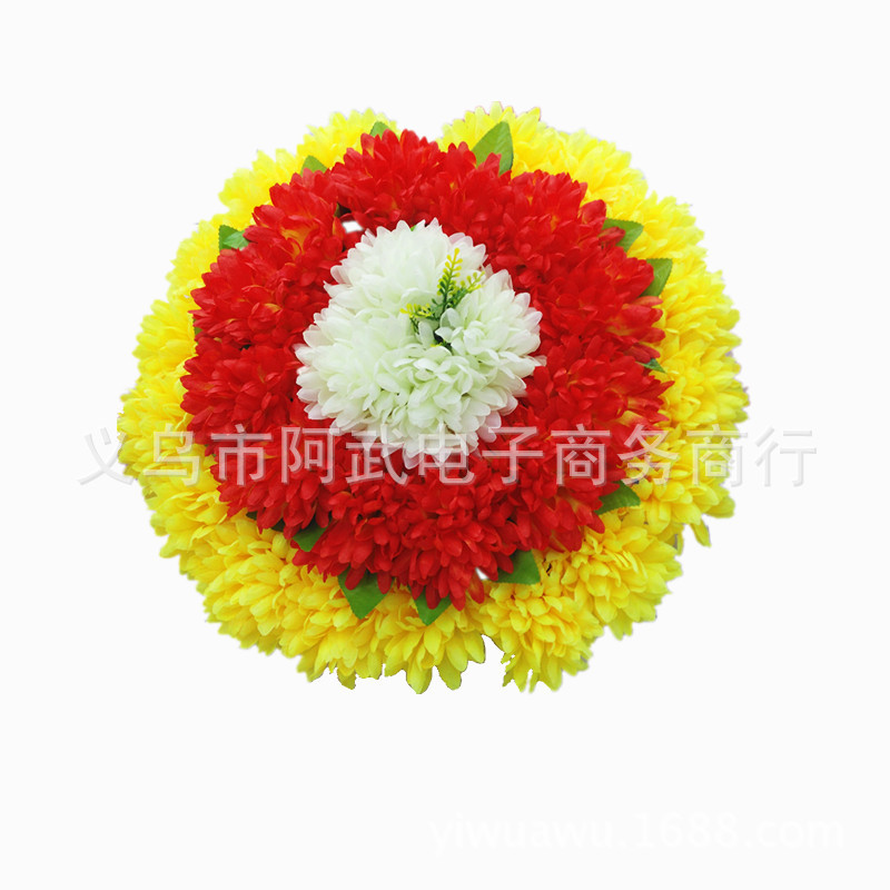 Wholesale of round potted flowers, scene simulation green plants, decorative flower art and ornaments for visiting graves and paying respects during the Qingming Festival pic 3