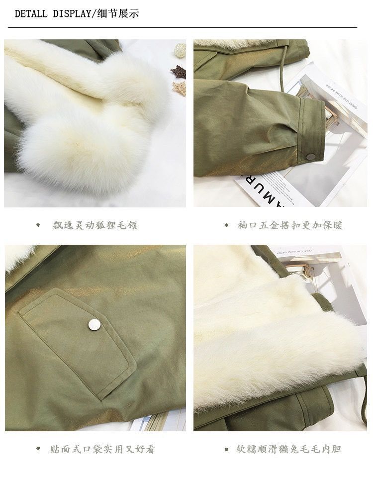 狐狸毛派克服女真毛中长款皮草皮毛一体棉服女2020新款冬季厚外套详情3