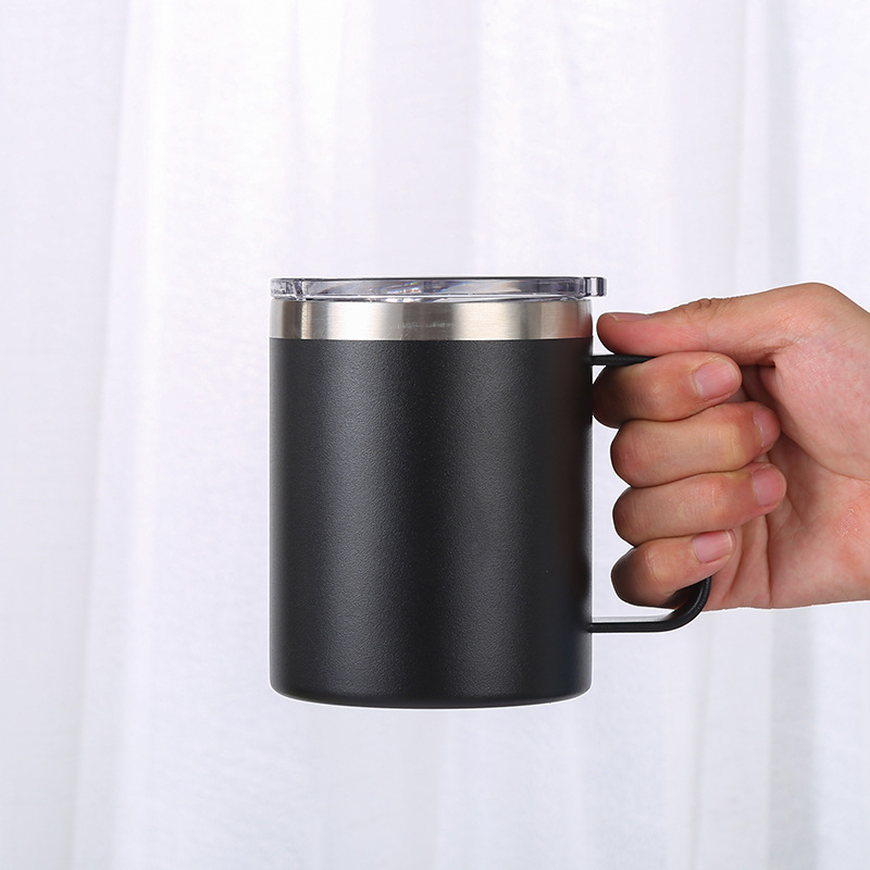 Simple 304 stainless steel insulated cup with handle, office water cup, fruit-colored straight car cup, customizable as a gift pic 16