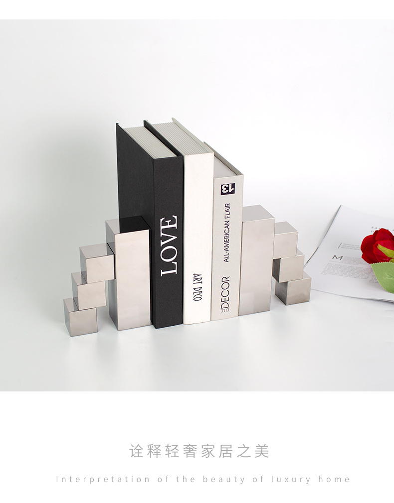 Modern and simple home decoration items, crystal art bookends, study desk decorations, creative bookstanding counter ornaments pic 27