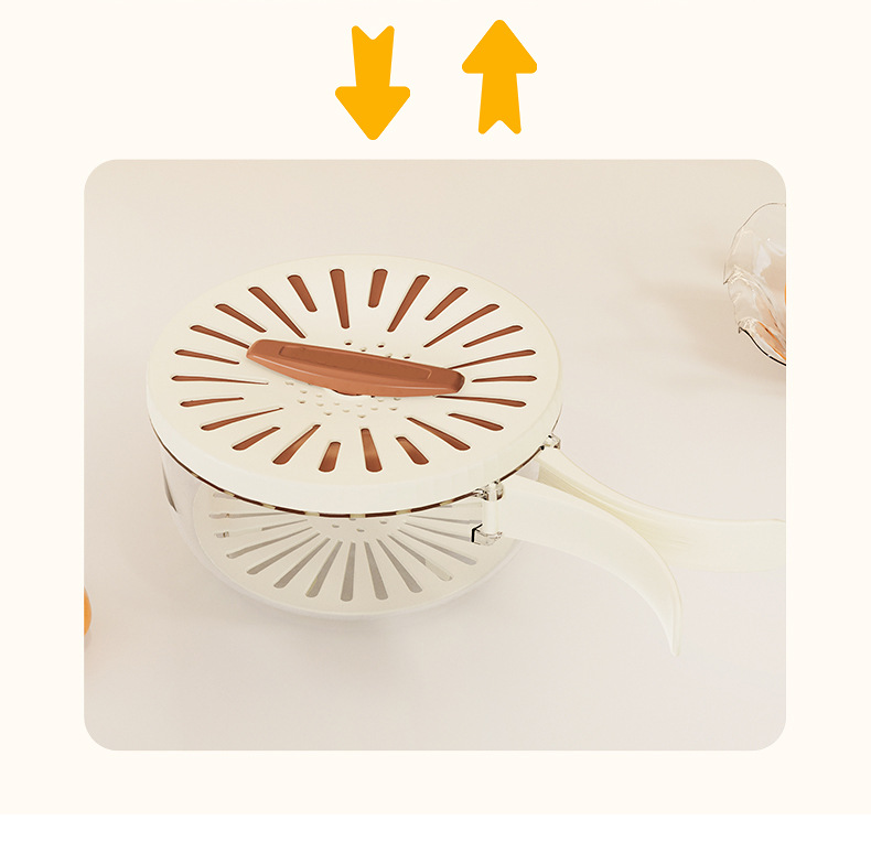 G26沥水篮折叠手柄沥水可开关洗水果篮子厨房神器洗菜篮滤水盆保鲜盒详情6