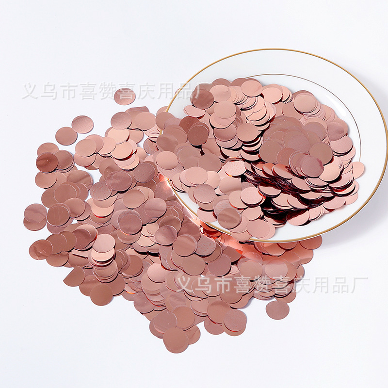 厂价批发气球亮片1.5cm圆形pet波波球填充场景装饰布置玫瑰金亮片详情1