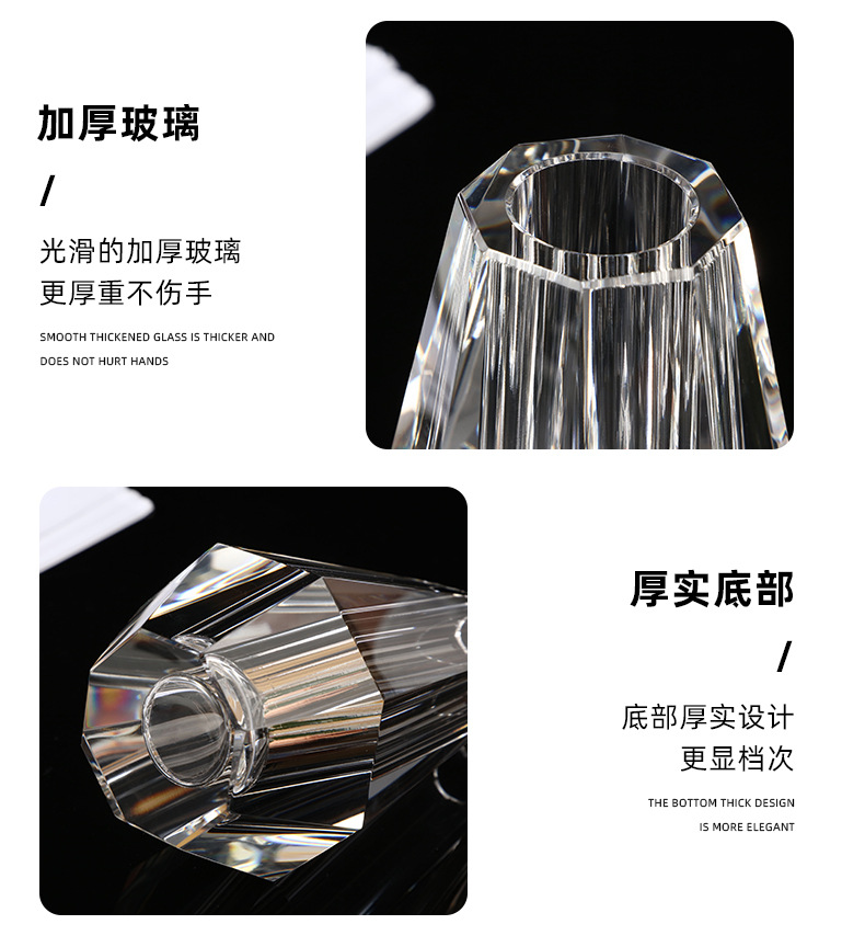 Glass vases, aroma diffusers, simple American transparent tabletop, restaurant tea table, decorative items, crystal handicrafts in stock pic 8