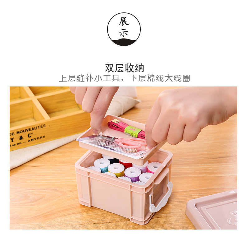 Y176-北欧风笑脸针线盒套装针线包缝纫缝补线盒缝纫工具收纳盒  厂家 批发详情6