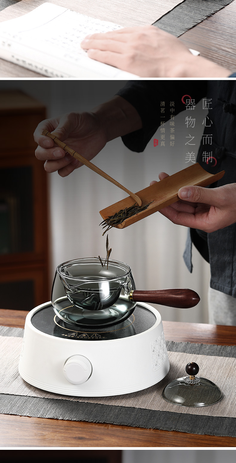 旋转逍遥壶小青柑专用侧把茶壶玻璃围炉煮茶器家用电陶炉茶具套装详情3