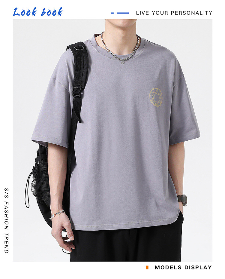 短袖T恤男夏季新款潮流港风宽松t恤加肥加大码百搭半袖体恤衫9XL详情19