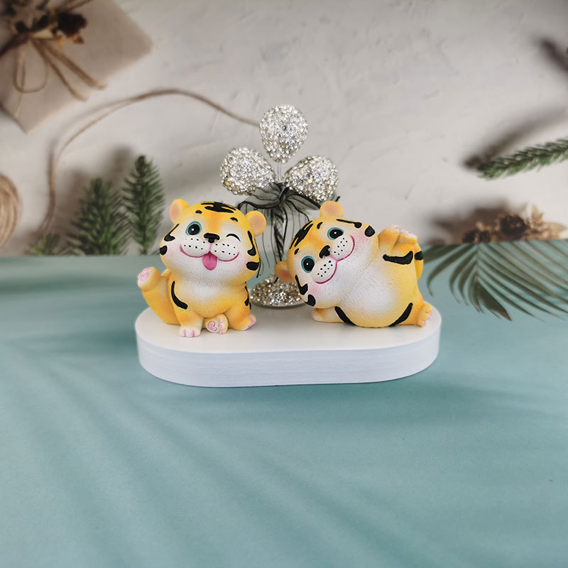 ins小老虎可爱萌萌小动物搭配气球花盆套装组合汽车内饰摆件礼品详情5