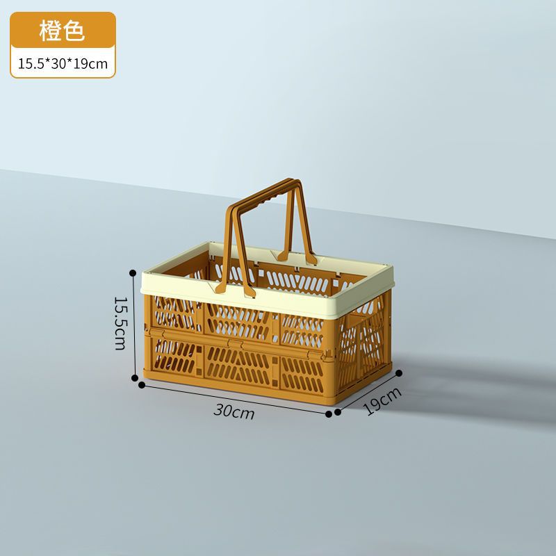 野餐可折叠菜篮子超市购物篮折叠户外塑料收纳买菜篮批发详情10