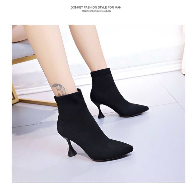 2024春季季新款时尚尖头马丁靴酒杯跟欧美舒适加绒女短靴子批发详情11