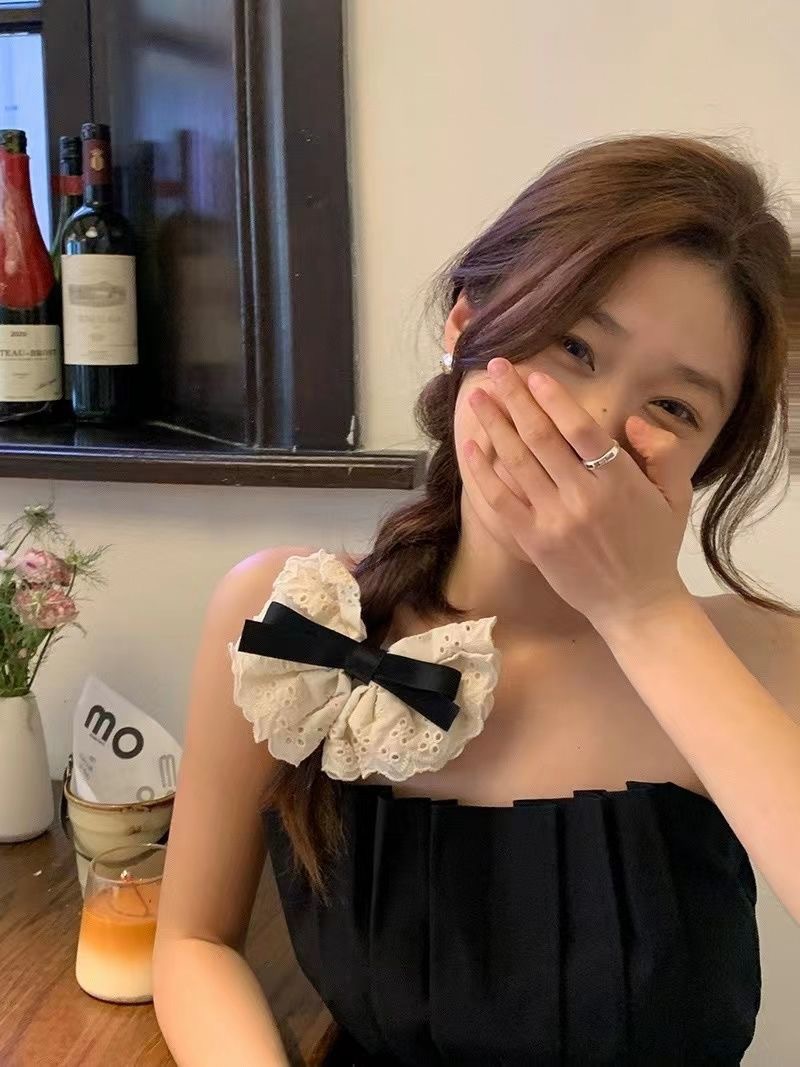 优雅气质超仙镂空蕾丝蝴蝶结发夹女网红新款后脑勺低马尾夹子详情3