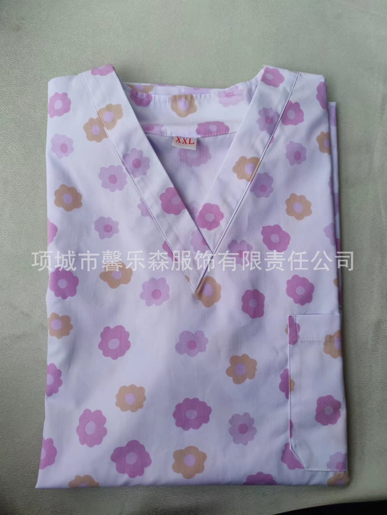 印花工作服洗手衣月子母婴工作服女长短袖套装家政美容院宠物院详情9