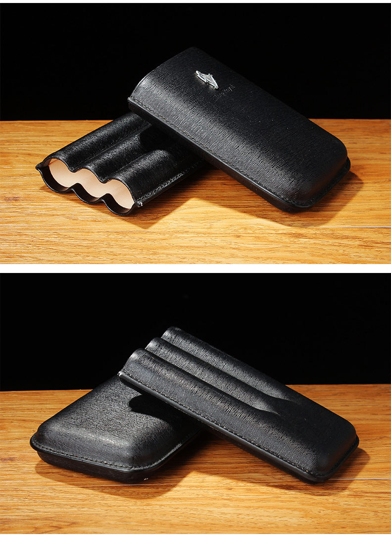 木香便携真皮雪茄套雪茄盒 两支装三支装雪茄管雪茄皮套配件批发详情20