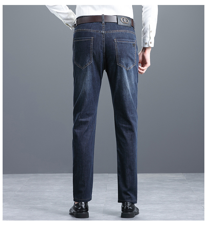 申更男装丨牛仔裤男2023春季韩版百搭休闲裤男韩版修身直筒小脚裤详情11