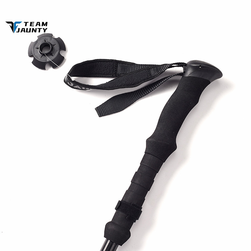Cross-border best-selling high-strength four-section telescopic folding short trekking poles EVA outdoor straight-handled poles with storage bags in stock pic 10