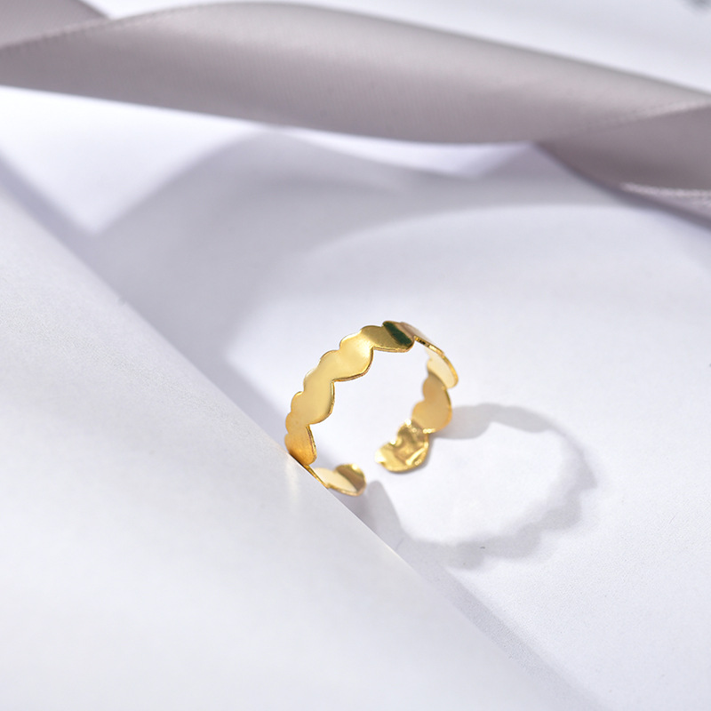Southeast Asian cross-border ring set: Golden creative hollowed-out, elegant and versatile ring, personalized couple ring combination pic 7