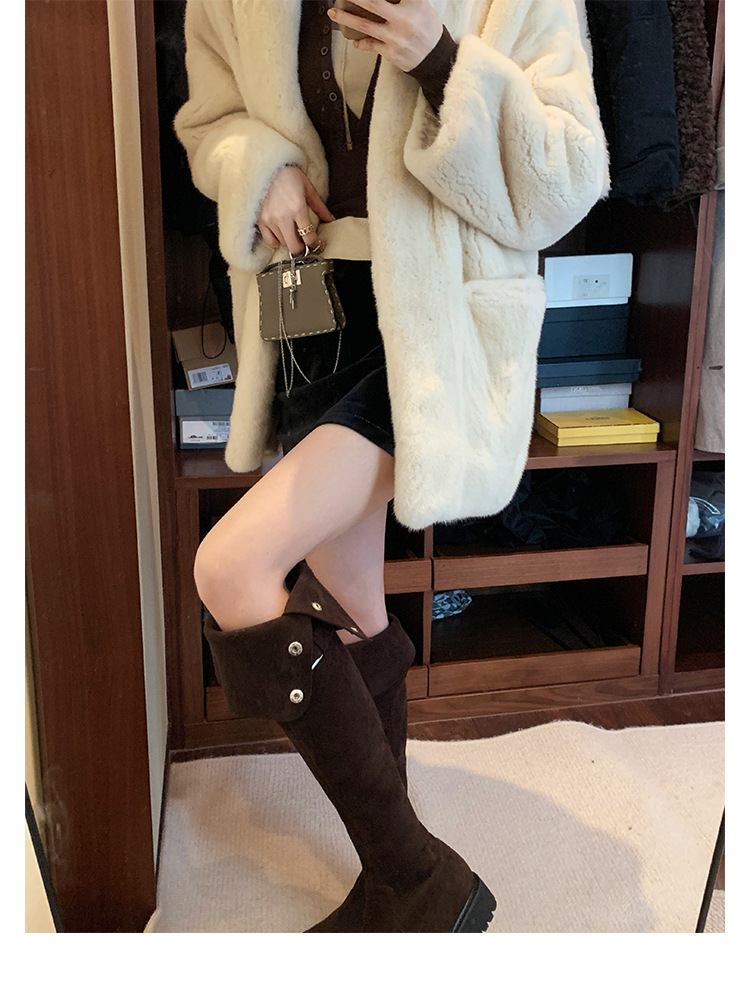 葡萄妈过膝骑士靴女厚底加绒长筒厚绒长靴百搭雪地靴女式棉鞋冬季详情77