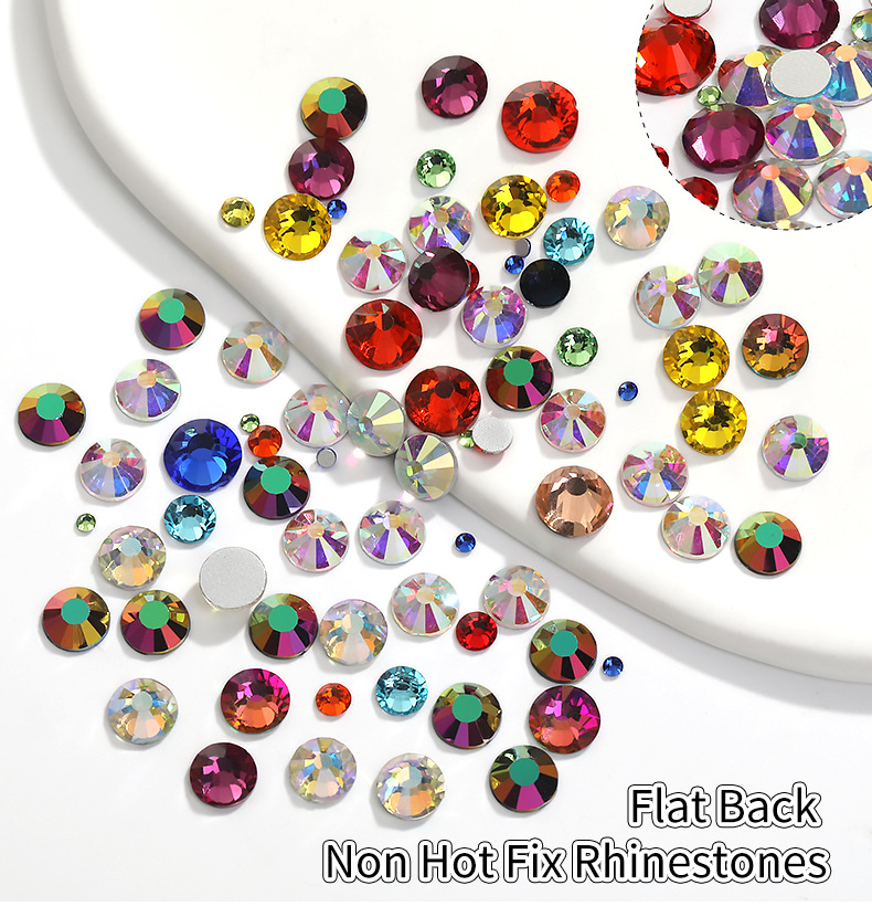 国贸A钻超闪玻璃钻手机壳贴钻服装饰品发饰diy饰品配件圆形平底钻详情8