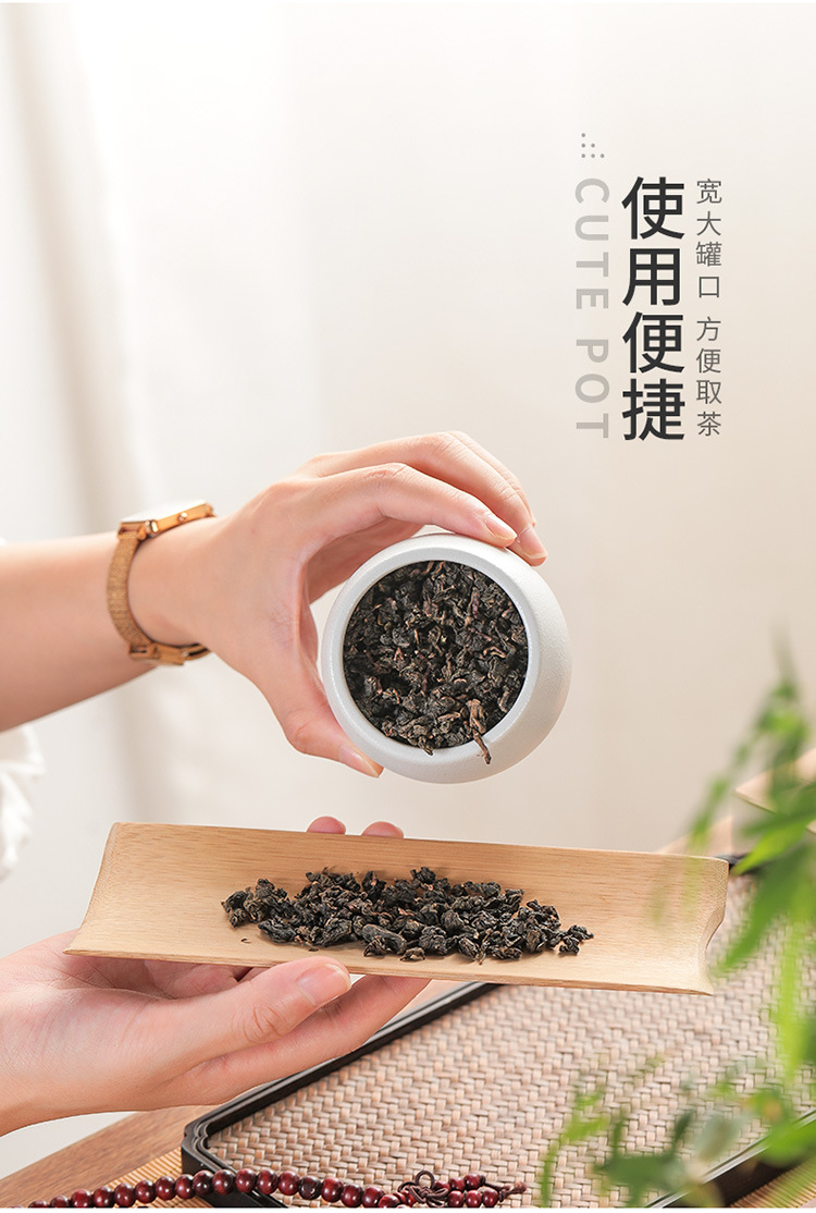 Dog pet can decoration, tea storage can, porcelain sealed can, puppy can, portable small size, travel flower tea can logo pic 6