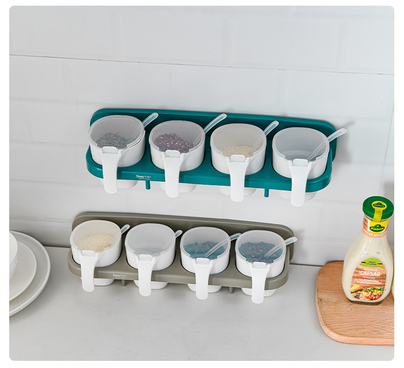 New creative plastic seasoning box, no drilling, no mark, wall-mounted kitchen seasoning storage box, wholesale factory direct sales pic 16