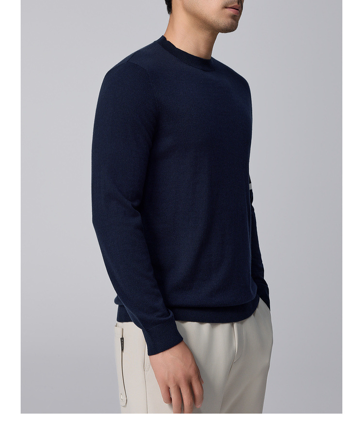 墨麦客男装条纹撞色打底羊毛衫男2024冬季新款简约男士毛衣20810详情27