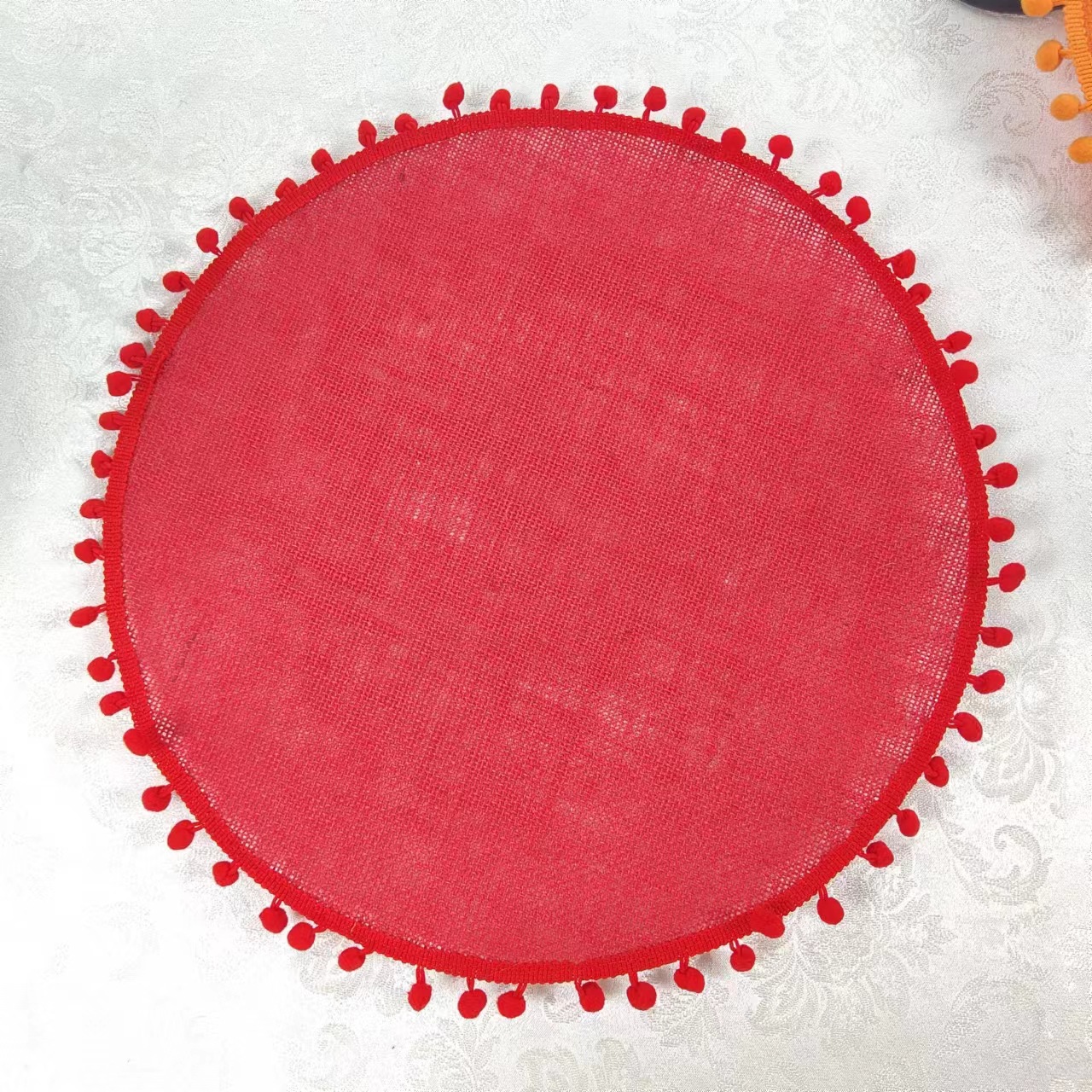 Soft Bohemian round tassel tableware, placemats, heat-insulating and heat-resistant dining table, pp ethnic style pilling, simple and elegant pic 10