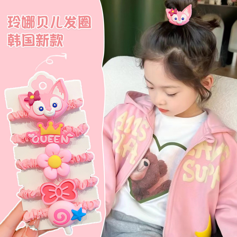 不伤发 儿童 皮筋弹性好发圈拇指扎头发女童头绳女黑色儿童橡皮筋详情1