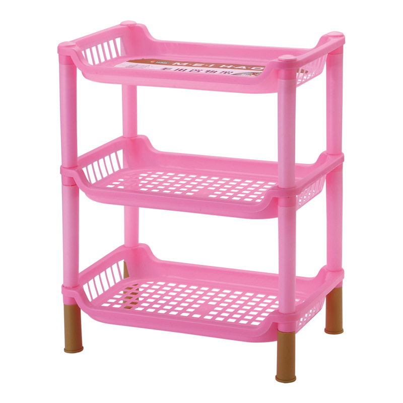 Wholesale three-story rectangular student dormitory book and sundries desk storage racks, bathroom comb and cosmetics storage racks pic 2