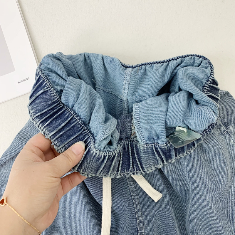 重工水洗超软天丝牛仔弯刀裤莱赛尔显瘦显腿长春夏款高腰直筒裤详情3