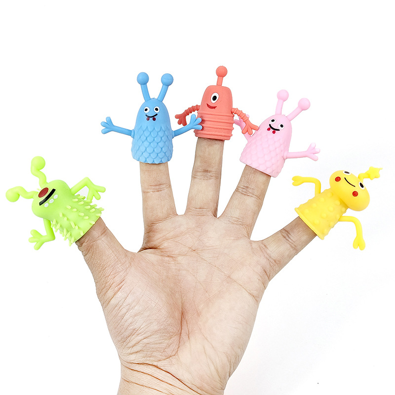 跨境手偶公仔整蛊恶作剧指尖玩具 手指玩偶TPR软胶怪兽手指套玩具详情5