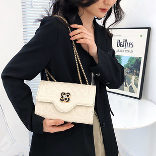 工厂广州小方包女士新款小香风菱格链条包单肩洋气斜挎百搭大容量详情7