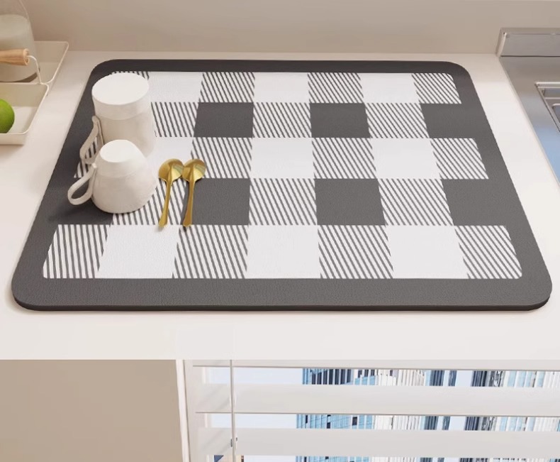 ins风厨房沥水垫吧台桌面吸水硅藻泥垫子家用耐磨可裁剪桌面杯垫详情12