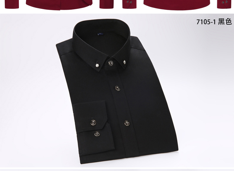 绣标夏季薄款弹力【高棉贡缎】钻扣商务男装时尚休闲男式长袖详情17