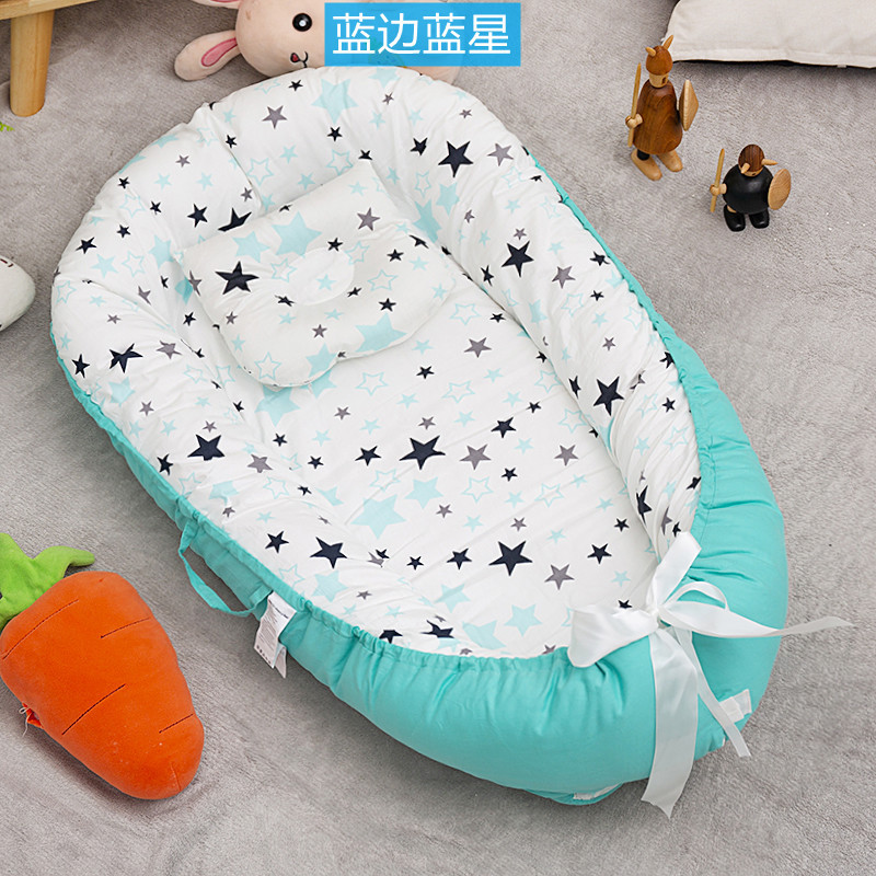 Cross-border exclusive folding, detachable and washable portable anti-pressure crib, midbed bionic fully detachable baby pillow crib pic 35