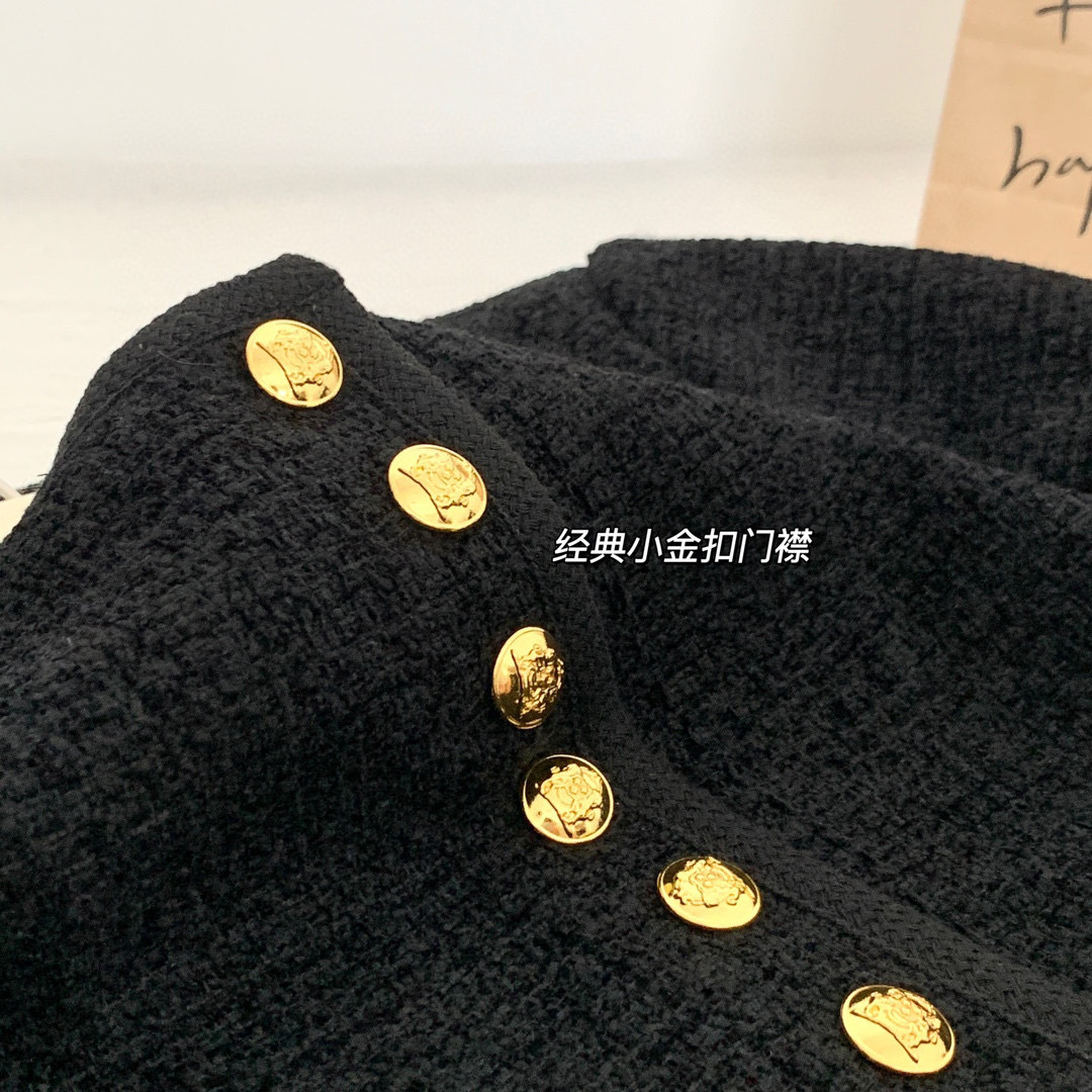 同款~黑色小香风短外套女23秋冬新款粗花呢六扣双口袋详情34