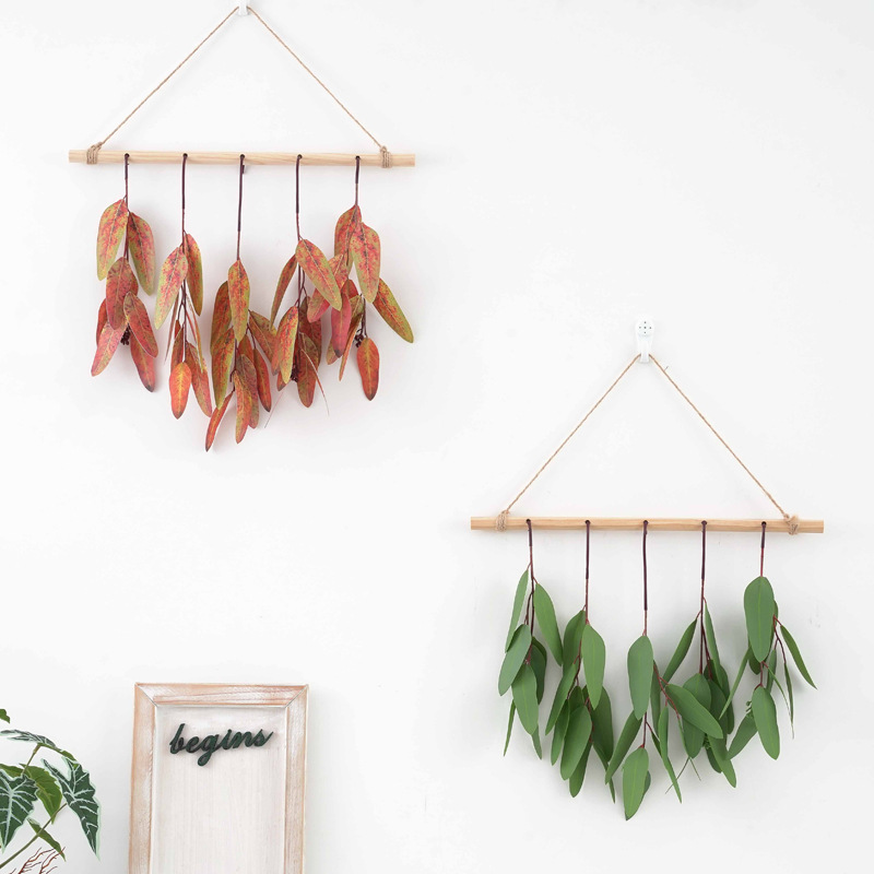 Nordic-style 3D window home decoration, eucalyptus grass, money leaves, eucalyptus leaves, wall hanging simulation plants pic 11