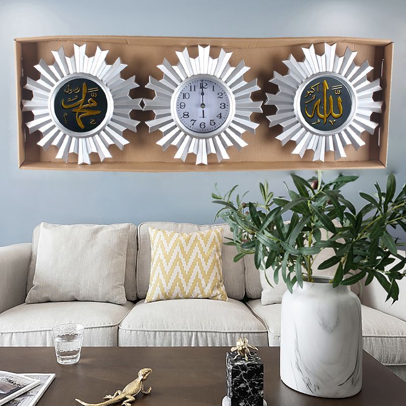 European, American and Arabic gilded living room wall clock, household watch, sofa background wall clock, modern and simple wall clock, three-in-one wall clock pic 24