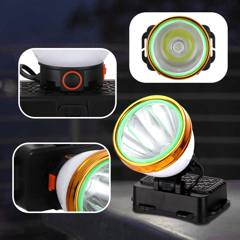 Cross-border LED strong bald head lamp, outdoor charging, camping sensor night fishing, home head-mounted mining headlamp pic 6