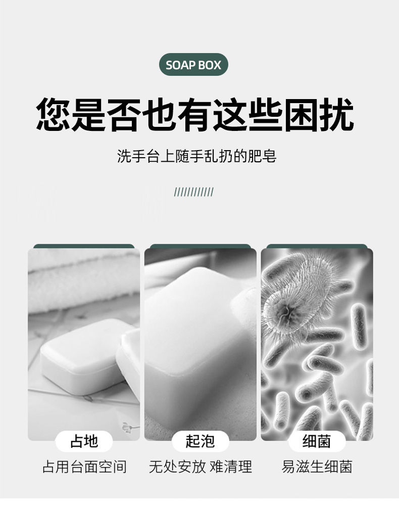 Multi-color and multi-style bathroom soap box, waterproof, portable, thickened, creative dormitory draining, covered soap box for travel pic 3